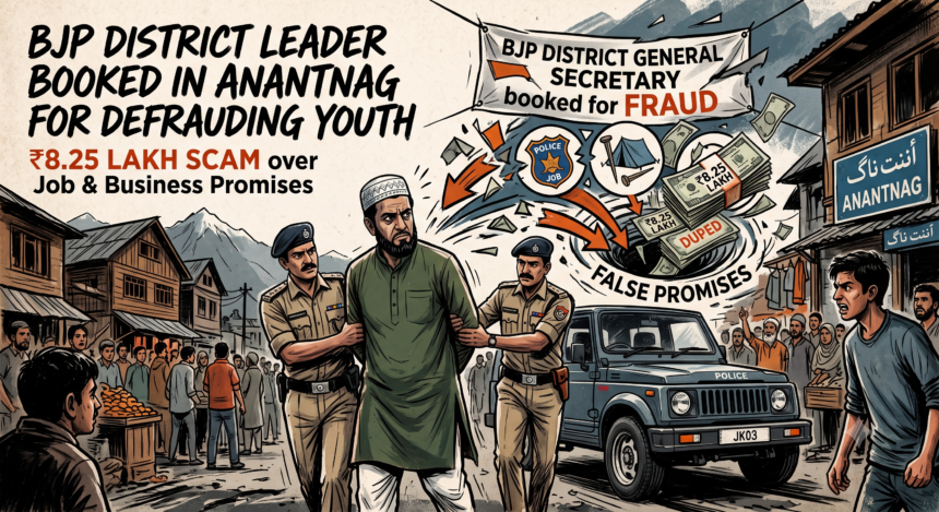 BJP District Leader Booked in Anantnag for Defrauding Youth of ₹8.25 Lakh Over False Job & Business Promises