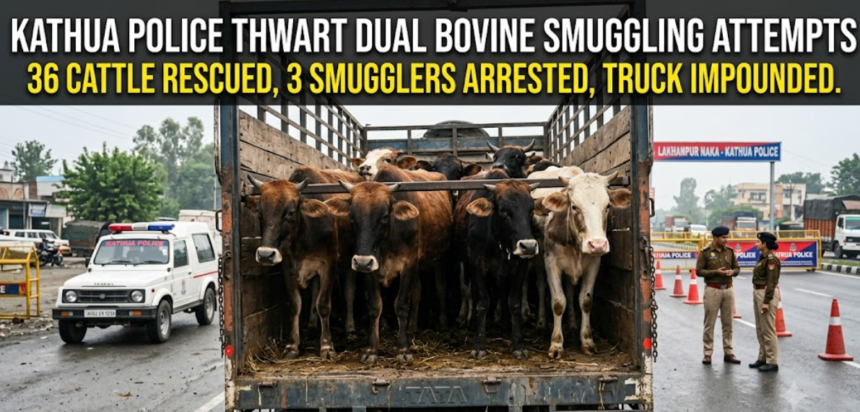 Kathua Police Thwart Dual Bovine Smuggling Attempts
