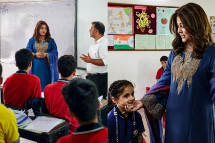 Television Star Hina Khan Visits Border Town School in Boniyar; Urges Youth to Chase Ambitions with Dedication
