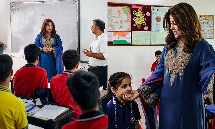 Television Star Hina Khan Visits Border Town School in Boniyar; Urges Youth to Chase Ambitions with Dedication