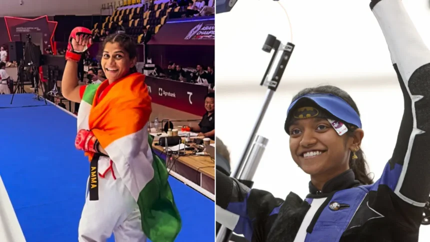 India’s Historic Day at Asian Games: Elavenil Clinches Twin 10m Air Rifle Silvers; Suchika Tariyal Delivers Historic MMA Bronze