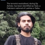 ‘You Can Run But Can’t Hide’ LeT Terrorist Neutralised in Budgam Encounter Identified as Pakistani National ‘Yasir’