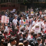 Showdown at Rajghat: INDIA Bloc Holds Silent Dharna Demanding CEC Resignation; Central Delhi Fortified